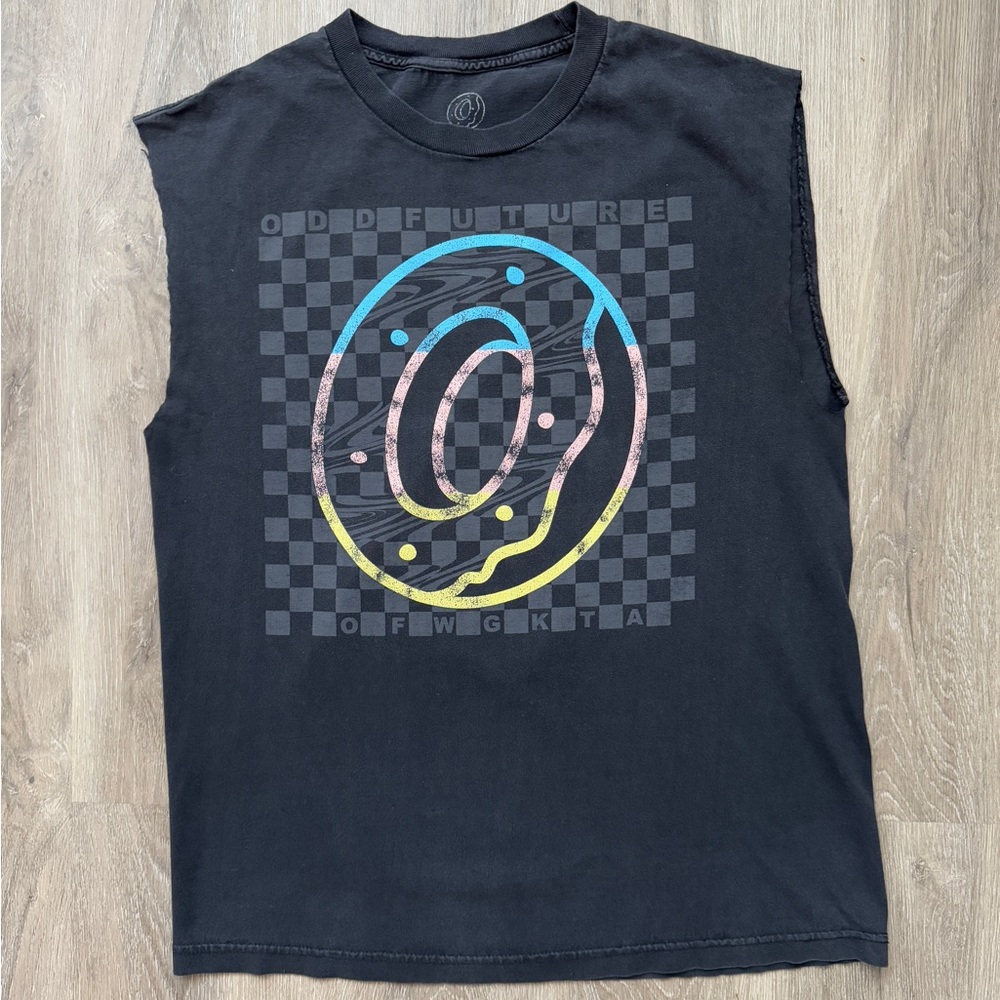 Odd Future Tyler The Creator Cut Off Sleeve Black Shirt Large Skate Punk Hype